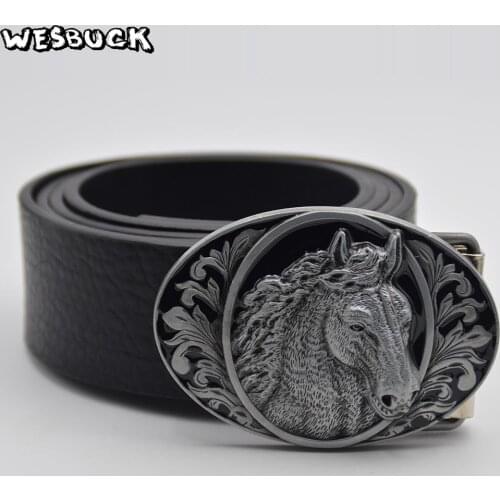 5 PCS MOQ WesBuck Brand Horse Metal Belt Buckles Vantage for Man Women Western Buckles Buckle PU Belt Holiday gifts
