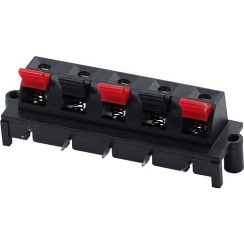 5pcs 5-bit audio quick wiring aging square outer terminal block 90 degree test light clip