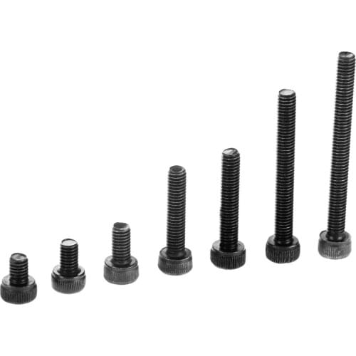 50Pcs Black Hex Socket Cap Head Screws Bolt Iron Furniture Fastener M3* 4mm/5mm/6mm/14mm/16mm/25mm/30mm