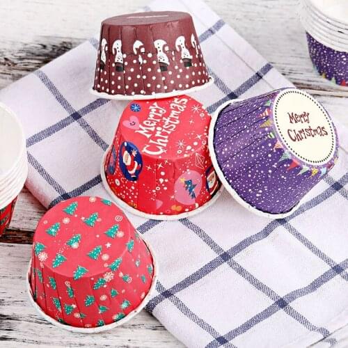 50pcs Cute Cartoon Cake Cup Christmas Present Packing Box Birthday Party Favors Wedding Favors Wedding