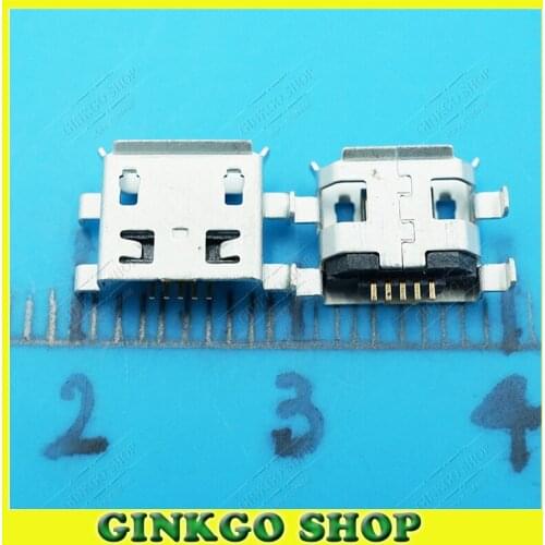 500pcs/lot Micro USB Jack 5Pins 5P Charging Jack Connector Female 4DIP Foot for Repair Tablet PC Mobile Phone