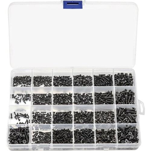 720Pcs Countersunk Flat Head Mini Screw Set M1.4 M1.7 M2 M2.5 M3 Carbon Steel Computer Notebook Laptop Screws Kit