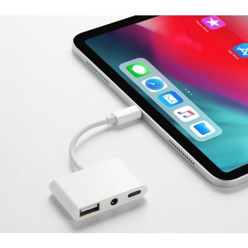 USB C to USB charge 3.5mm AUX Headphones Adapter For Apple iPad Pro 11 12.9" 2018 2020 Type C to 3.5 Jack Earphone Audio cable