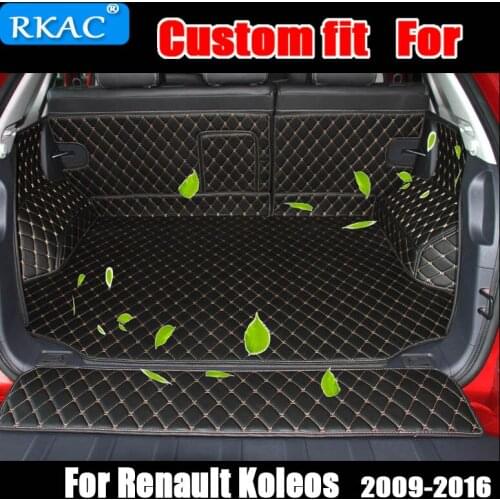 RKAC Car Custom Trunk Mats For Renault Koleos 2009-2016 Waterproof Carpets Cargo Liner Interior Accessories car styling