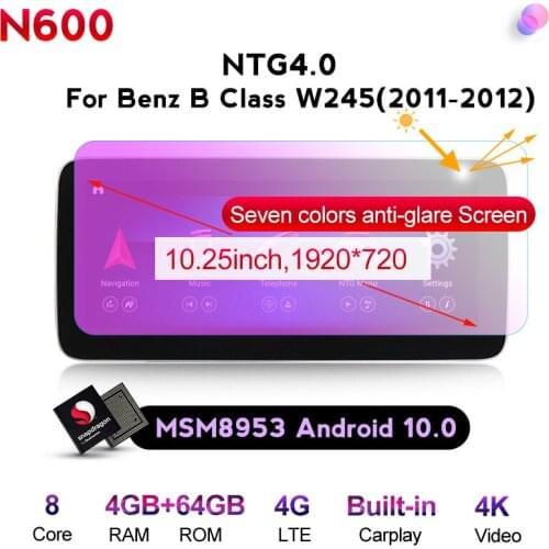 NaviFly 1920*720 Anti-glare carplay Android 10 Car multimedia player for Mercedes benz B Class W246 B180 B200 B220 B250 B260