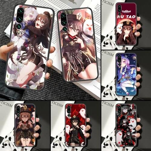 Hu Tao Genshin Impact Phone Case For Huawei P Mate P10 P20 P30 P40 10 20 Smart Z Pro Lite black soft coque fashion cell cover