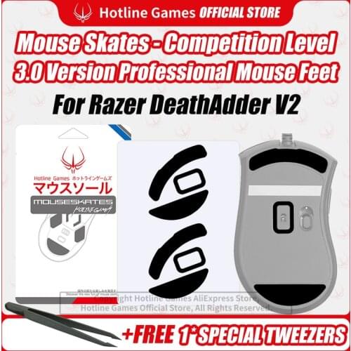 Hotline Games 3.0 Competition Level Mouse Skates Mouse Feet Pad for Razer DeathAdder V2 Mouse 0.28mm/0.6mm Thickness