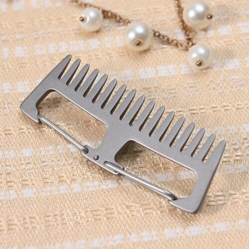 Lightweight and Portable Keychain Titanium Alloy Anti-Static Comb 2.6 Inch (6.7 CM) Long for Pocket and Travel