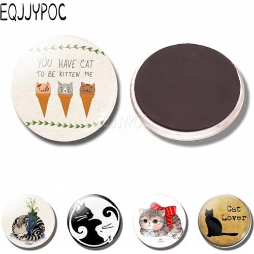 "you Have Cat to Be Kitten Me" Magnetic Fridge Magnets Cute Cartoon Cat 30 MM Magnet Fridge Notes Message Lovely Home Decor