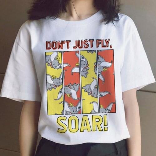 Cute Disney Anime Dumbo Harajuku T Shirt Ullzang Funny Cartoon Aesthetic T-shirt Kawaii Graphic Tshirt 90s Korean Style Top Tees