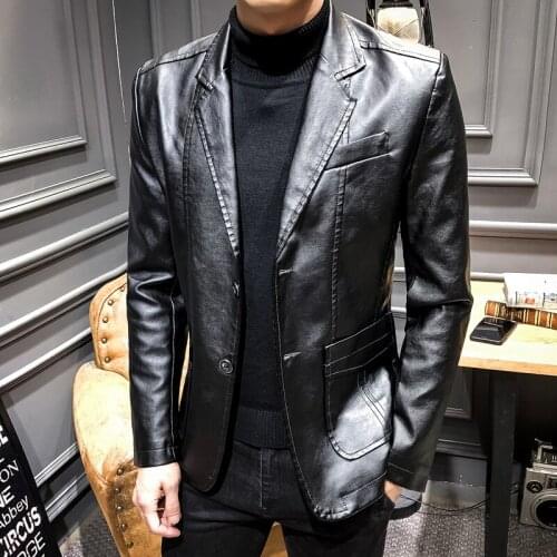 Autumn New PU Material Leather Jacket Mens Slim Thin Leather Coat Mens Premium Locomotive Style Street Leather Jacket M-3XL