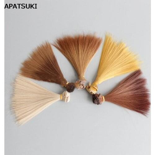 15*100cm BJD Wigs Doll Hair for Barbie Doll Natural Brown Khaki Color Straight Wigs for Monster High Dolls for Blythe doll wigs