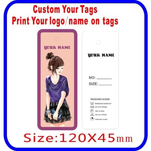Print your logo your shop name on tags Custom girl skirt clothes tags DIY as you need