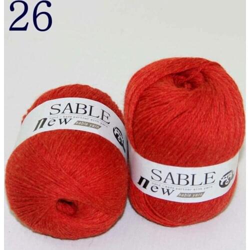 Sale 2*50gr Super Soft Pure Sable Cashmere Wrap Shawls Hand Knit Wool Crochet Yarn 243-26 Orange Red
