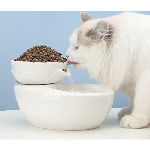 Electric Ceramic Cat Drinking Water Fountain For Cats Dogs Drinking Bowl Automatic Pet Water Fountain Dispenser Pet Bowl 1.5L