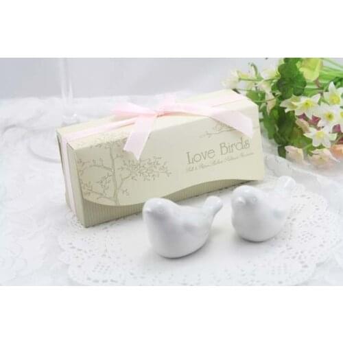 Free shipping Wholesale 5 color ,2017Newest wedding favor"love bird "salt pepper shaker cooking tools