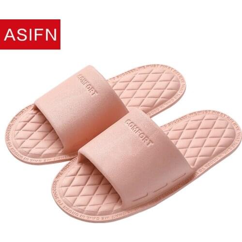 ASIFN House Bathroom Womens Summer Slippers Men Indoor Soft Bottom Anti-slip Home Slides Ladies Flip Flops Women Female Shoes