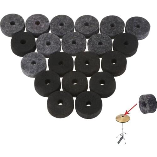 10 Pcs Cymbal Hi-Hat Felt Pads Felt Strap Button Washer Cymbal Stand Felt Washer Bass Drum Silencer Cymbal Felt Pads Stackers