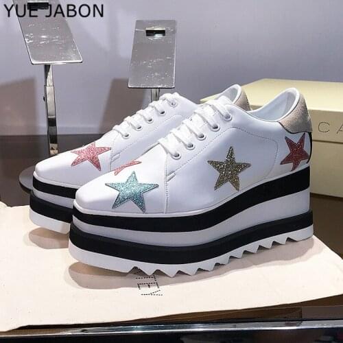 Rivets Platform Wedges Real Leather Women Casual Shoes Super Star Square Toe Gladiator zapatos de mujer Heel Sneakers women