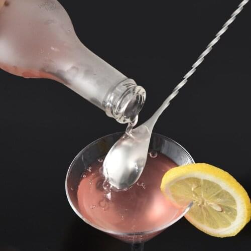 1pcs Stainless Steel Cocktail Bar Spiral Pattern Drink Shaker Muddler Stirrer Twisted Mixing Spoon Kitchen Of Tableware Barware