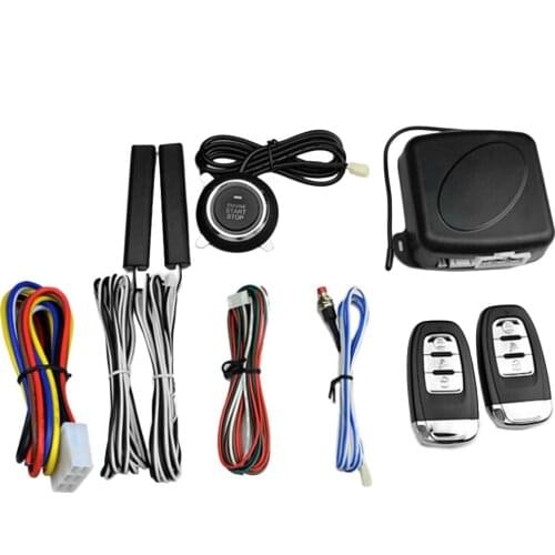 12V Universal Car SUV Keyless Entry Engine Switch Start Alarm System Push Button Remote Starter Stop Auto Anti-theft System