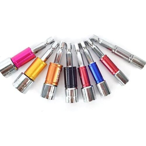 8pcs Conjunto De Ferramentas 6-13mm Hexagonal Handle Boxed Color Set With Tube Tomadas Douille Pour Cliquet Socket Adapter