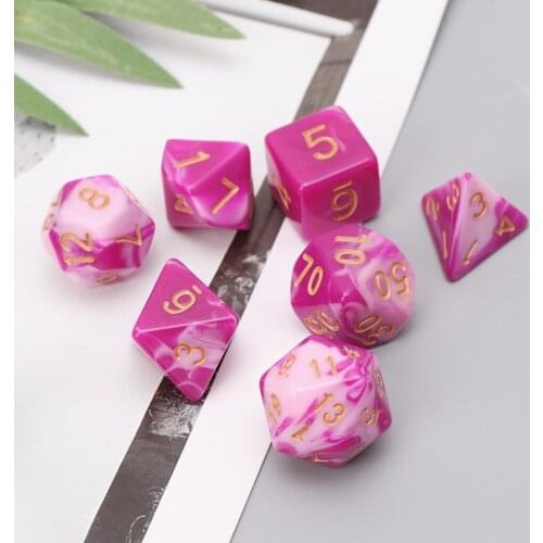 7pcs/set Dice For TRPG D4-D20 Multi-sided Dices Polyhedral Q1JE