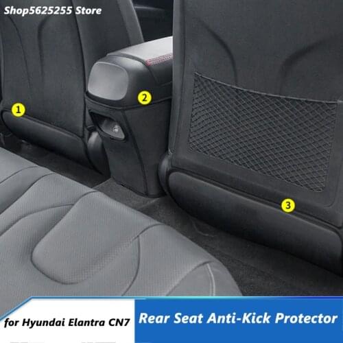 For Hyundai Elantra CN7 2021 Accessories Car Seat Anti-Kick Pad Rear Seat Protection Cover 2022 Interior Trim Modification