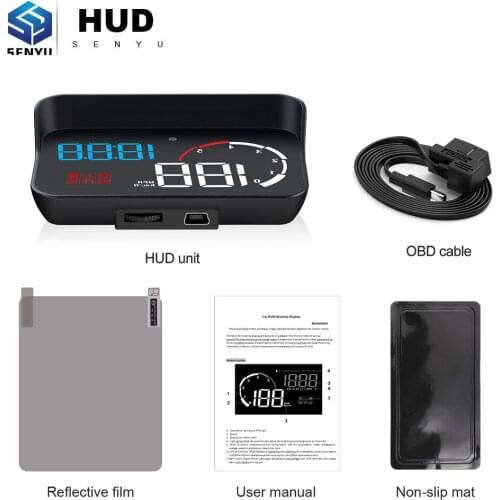 HUD Display Head Up Display M10 Car GPS HUD M10 OBD OBD2 Diagnostic Tool Projector Digital Speedometer Car Speed Security Alarm