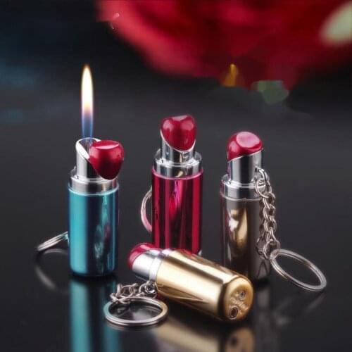 Girl Lipstick Pendant Lighter Creative Inflatable Lighter Stainless Steel Lighters