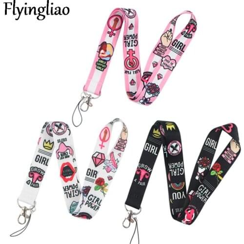Feminist Women Lanyard for Keys Phone Cool Neck Strap Lanyard for Camera Whistle ID Badge Cute webbings ribbons Gifts