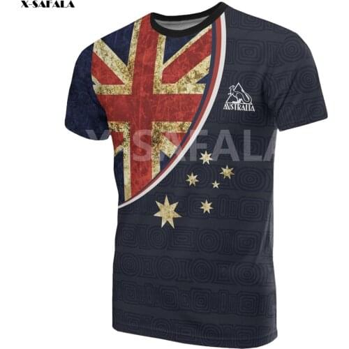 Australia Aus Flag Vintage Southern Cross 3D Fashion All Over Printed Round Neck T-Shirt Men Women Harajuku Casual Tee