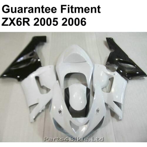 Motorcycle fairing kit for Kawasaki ZX6R 2005 2006 white black fairings Ninja ZX 6R 636 05 06 YY36