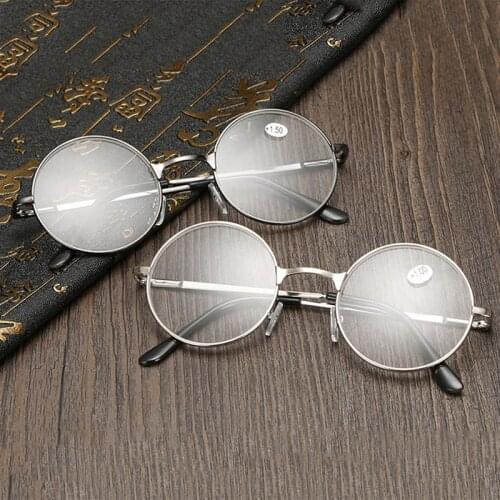 Retro Round Reading Glasses Women Men Metal Frame Presbyopic Glasses with Diopter +1.0 1.5 2.0 2.5 3.0 3.5