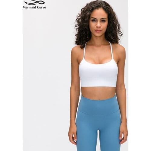 Mermaid curve Flow Y Bra Yoga Top Removable Cups Light Support Pilates Sports Bra Classic Racerback Minimal Seams Fitness Bras