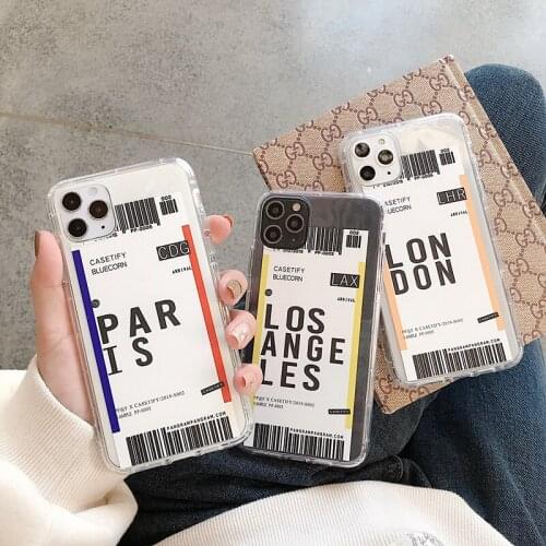 For iphone 12 case Creative Air Ticket TPU silicone soft shell is suitable for Iphone 6 6S 7 8 X XR 11 11 Pro Max