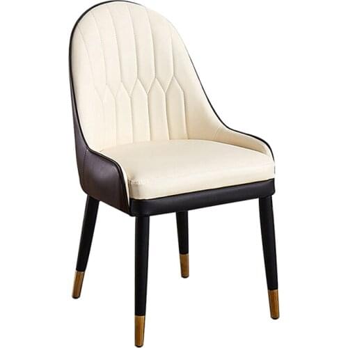 New Nordic Solid Wood Light Luxury Dining Chair Post Modern Hotel Home Restaurant Stool Net Red Negotiation Soft Bag Back Chair