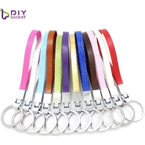 Wholesale 10pcs Mix Color Snake Pu Leather Keychain Jewelry Fashion DIY High Quality Keychain LSBR054