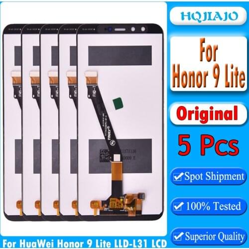5pcs Original For 5.65' Huawei Honor 9 lite LLD-L31 LCD Display Touch Screen Digitizer No Frame Assembly Repair Parts