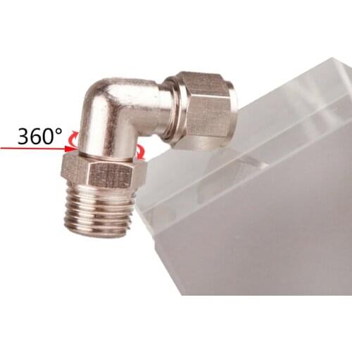 Pneumatic Rotary Fitting Elbow Push In Connector M5 1/8" 1/4" 3/8" 1/2" BSP Male Quick Twist OD Tube 4/6/8/10/12mm