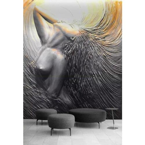 Custom 3D Wallpaper Design Embossed Nude Sexy Beauty Photo Kitchen Bedroom Living Room Wall Murals Papel De Parede