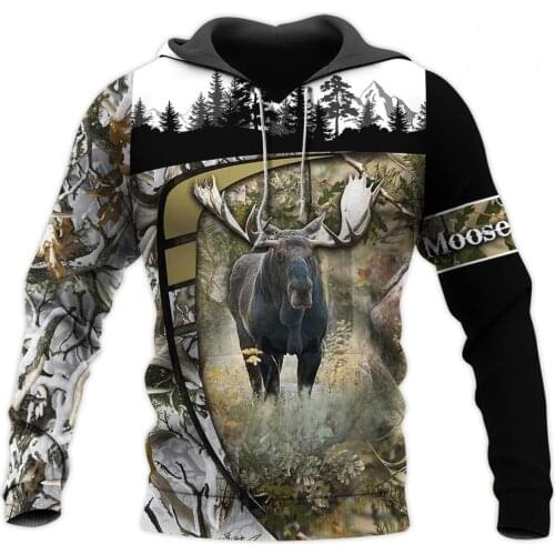 Amazing Moose Hunting 3D Print Hoodies men/women Harajuku Fashion Hooded Sweatshirt Autumn Hoody Casual streetwear hoodie