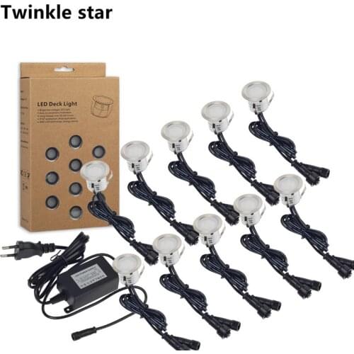 10PCS LED Deck Light IP67 Waterproof Stainless Steel Recessed Stair Underground Bulb Lamp LED Floor Light Wall spotlight DC12V