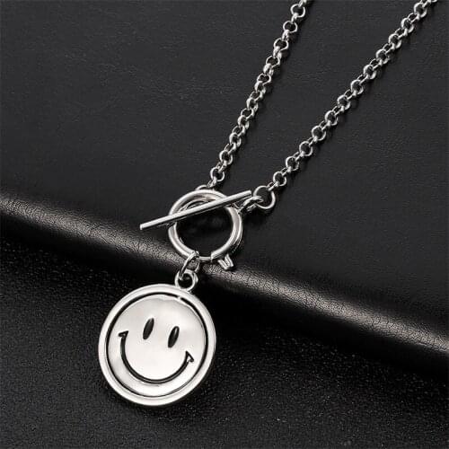 Creative 2021 Trend Expression Graphics Can be Flipped Womens Jewelry Fashion Necklaces Commemorative Gifts For Women