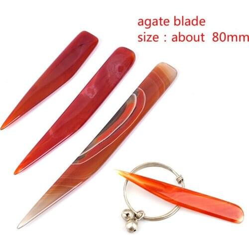 1pcs 80mm natural agate blade Polishing hand tools and jewelry crafts handmade jewelry making tools