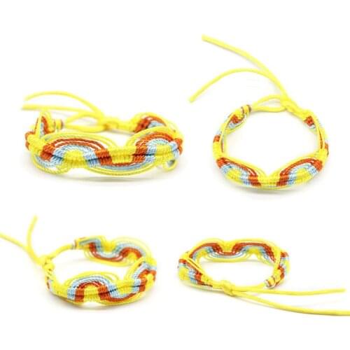 10Pcs Handmade Colorful Nepal Woven Friendship Bracelets Adjustable Mix Colors A0NF