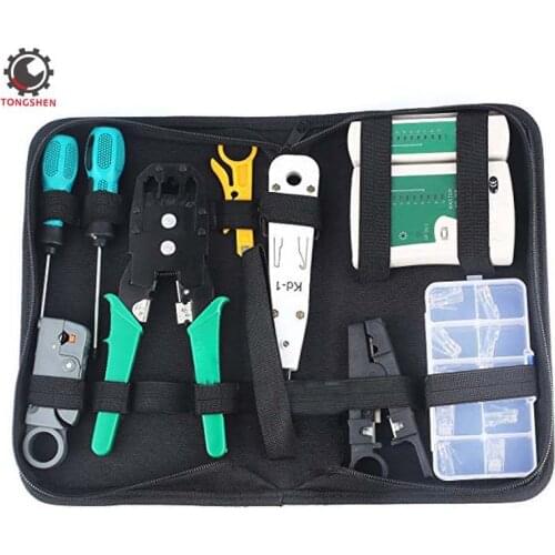 10 in 1 Professional Network Computer Maintenance Repair Tools Rj45 Rj11 Cat5 LAN Network Tool Kit Rj45 Connectors Cable Tester