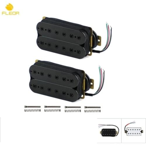 FLEOR 2PCS Humbucker Double Coil Pickup Electric Guitar Bridge & Neck Pickup Set Passive Ceramic 4 Wires Guitar Parts