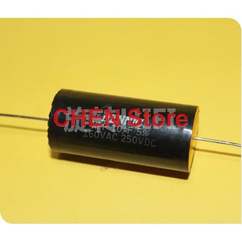 2PCS NEW BENNIC XPP 10UF 250V 25X46MM 5% axial film capacitor 10UF/250V 106 160VAC Axial nonpolar capacitance Black gold 10u