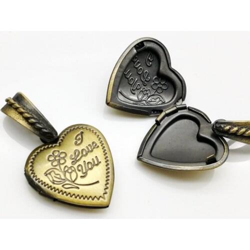 Free Shipping Wholesale Hot 20PCS Vintage Bronze Heart Charms Lockets Pendants 0.9x0.7" FASHION